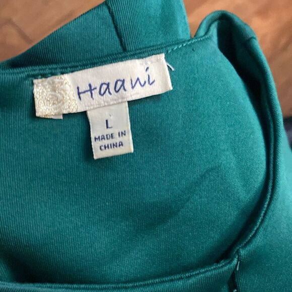 Haani Hunter Green Sheath Dress Stretch Sleeveless - Picture 8 of 9